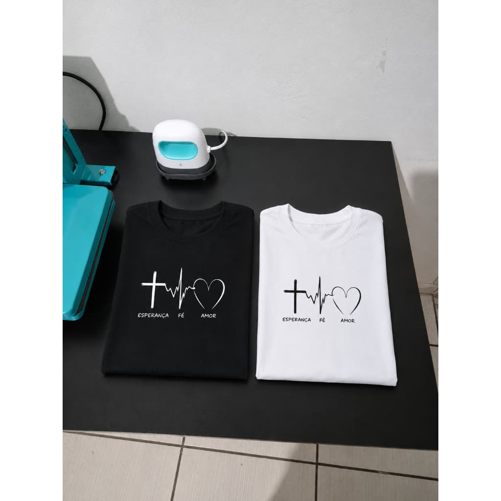 Camiseta esperança,fé e amor