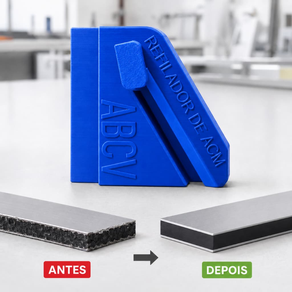 Refilador de ACM Ajustável para Comunicação Visual | Refiladeira Manual de Borda 3D