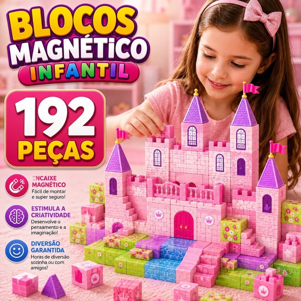 Blocos Magneticos De Montar Construção Meninas Bloco Construção menina meninos