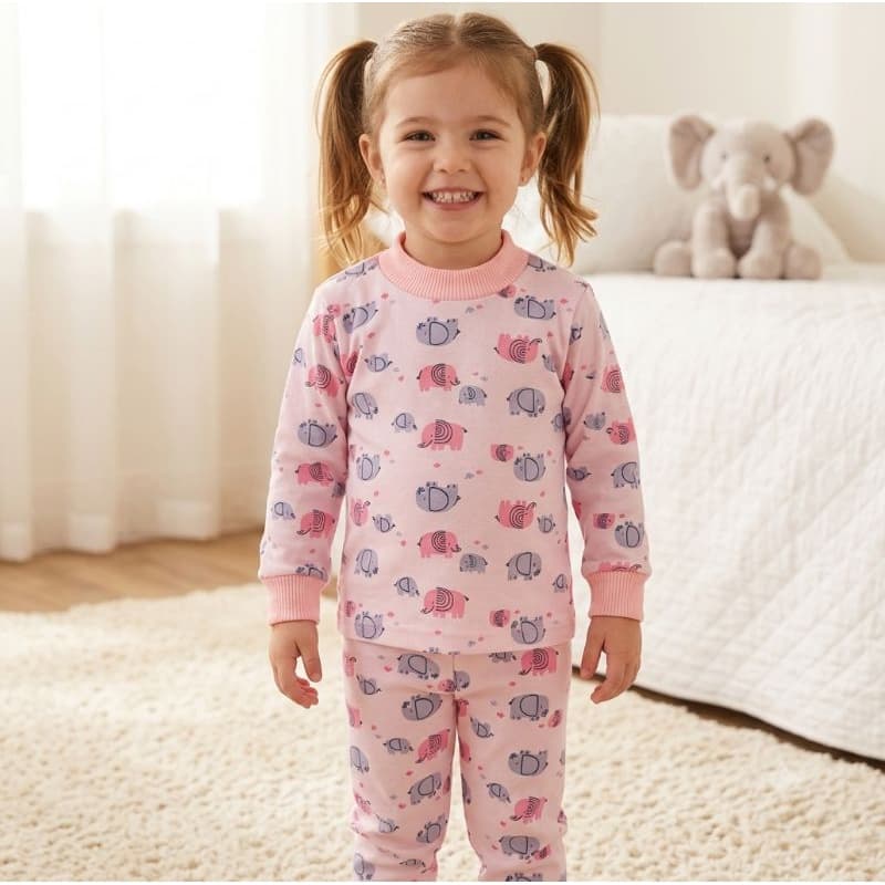 Pijama infantil de malha menina menino 9m a 2anos estampado