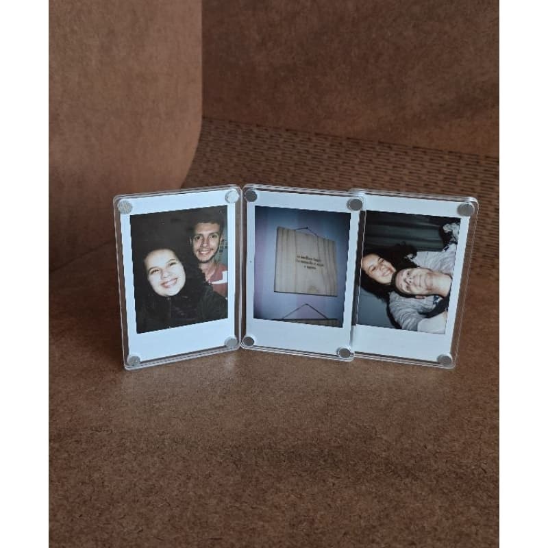 mini porta retrato magnético 6x9cm para figurinhas da copa e polaroid em acrílico transparente