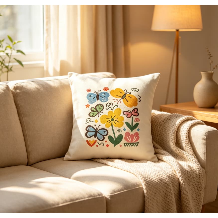 Almofada Aesthetic Varias Estampas Carnaval Floral Borboleta Infantil Dupla Face Para Sofá Quarto Decoração Casa