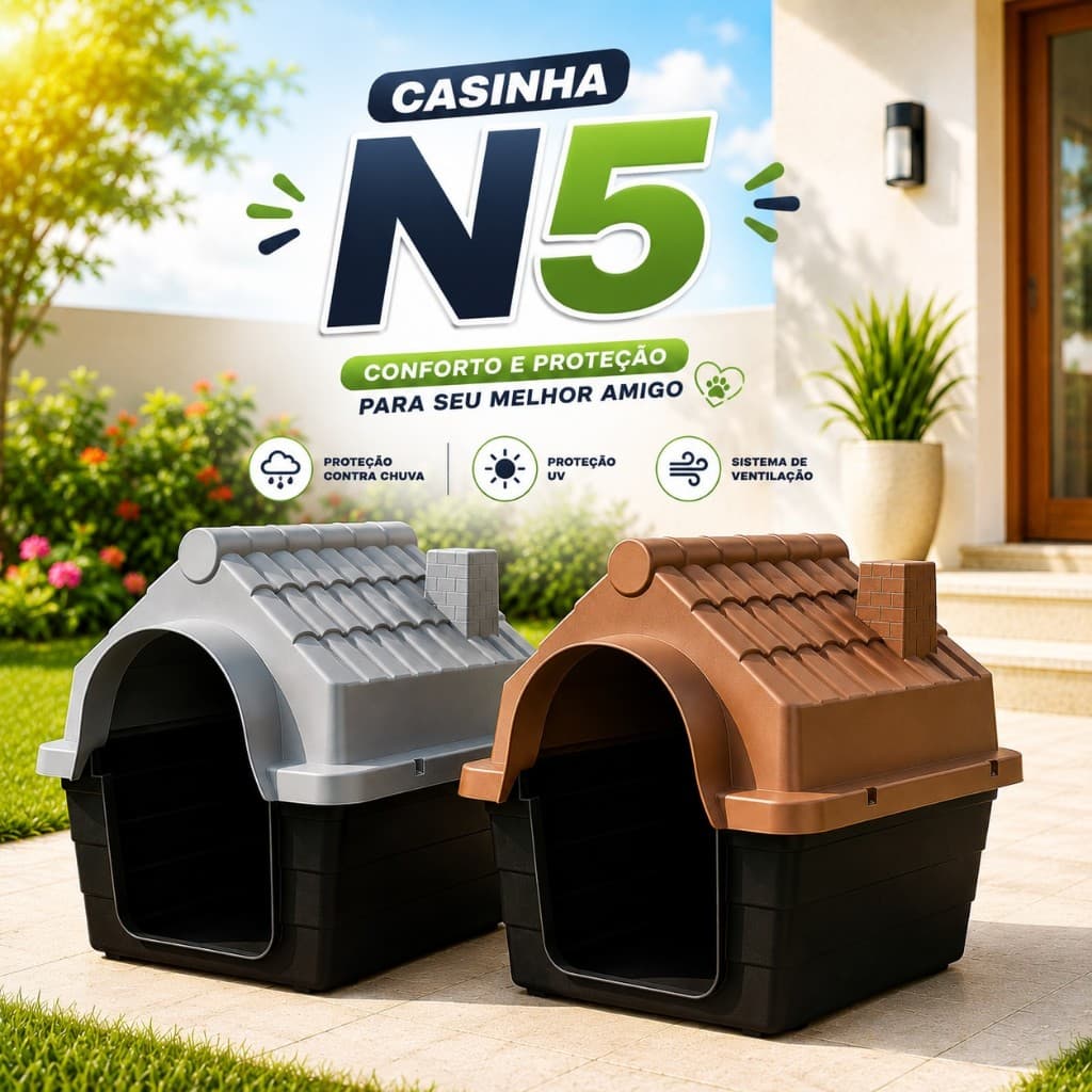Casa Casinha Cachorro Plástica Desmontável N5 Porte Médio MECPET
