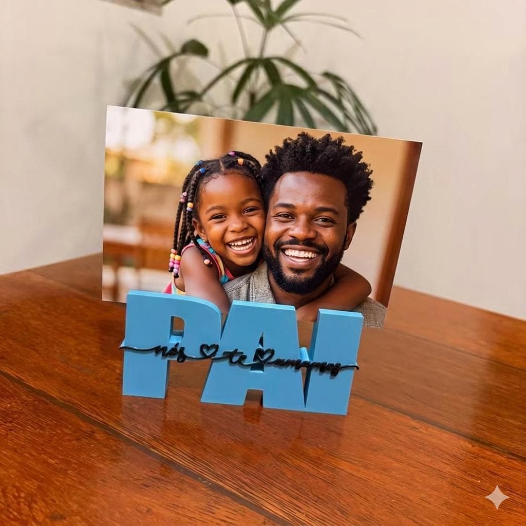 Porta Retrato Dia dos Pais Personalizado Impressão 3D | Porta Foto Decorativo Presente para Pai