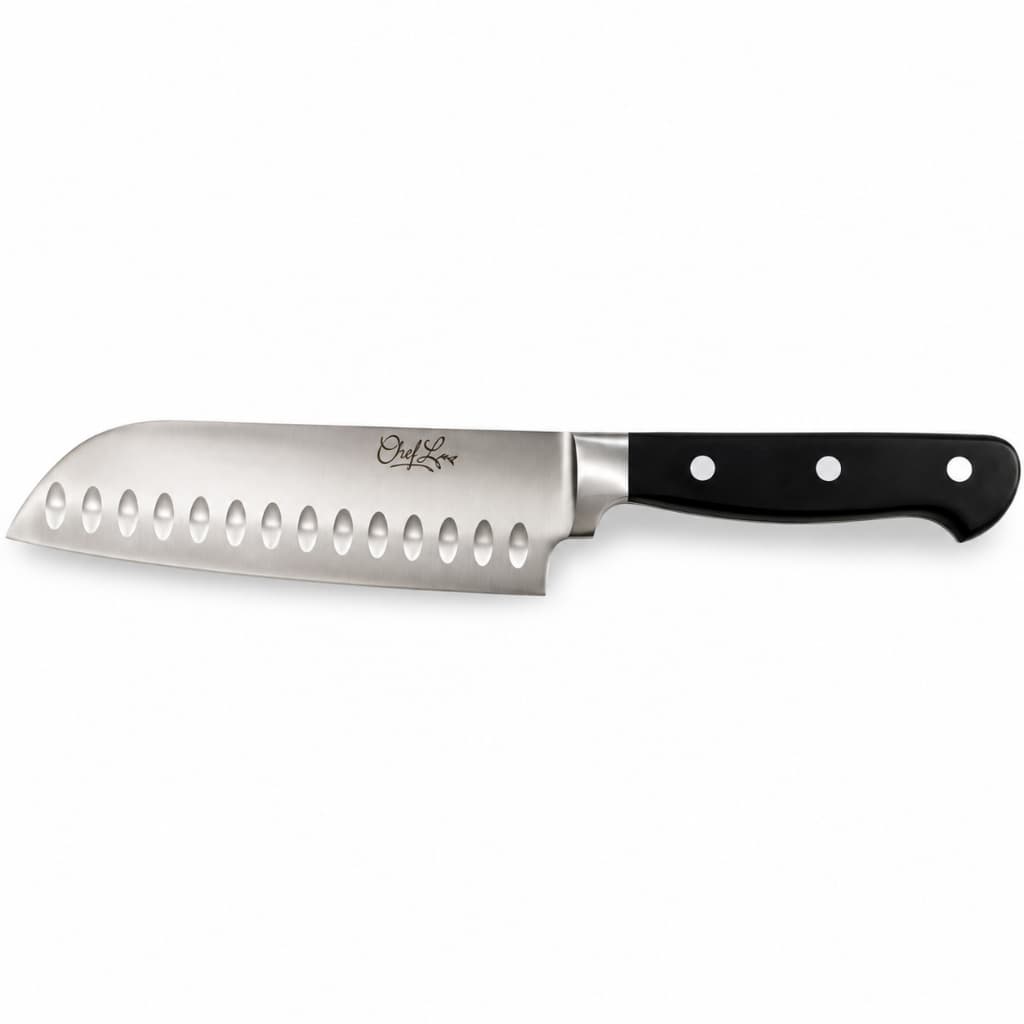 Faca Santoku do Chef 8" Pol - Cabo Abs Preto Ideal Para Carne sem osso, Peixe, Vegetais