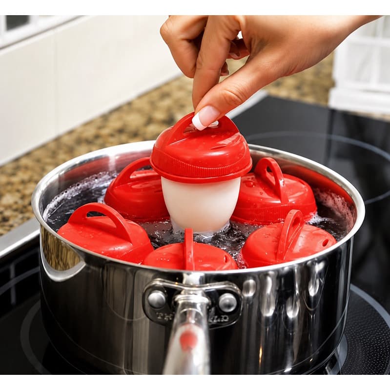 FORMA PARA COZIMENTO DE OVOS DE SILICIONE 4 UNIDADES COZINHAR OVOS COZIDO