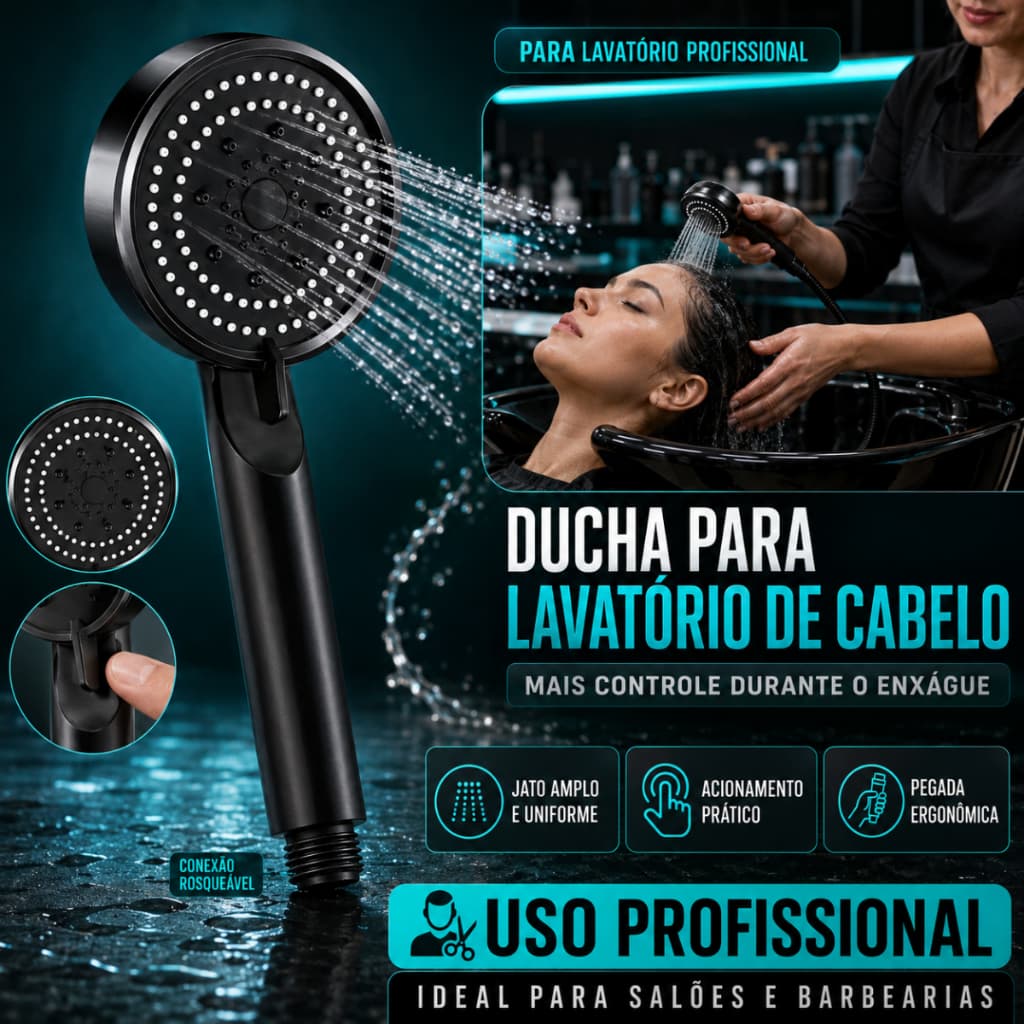 Ducha Chuveiro Lavatório Cabelo Portátil Salão De Beleza Barbearia Original 5 Modos