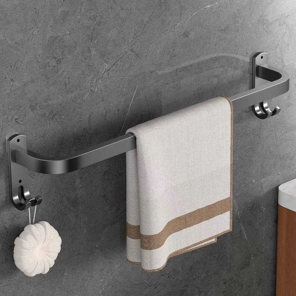 Toalheiro de Parede Aço Inox 58 cm com Ganchos Instalação por Cola ou Parafuso