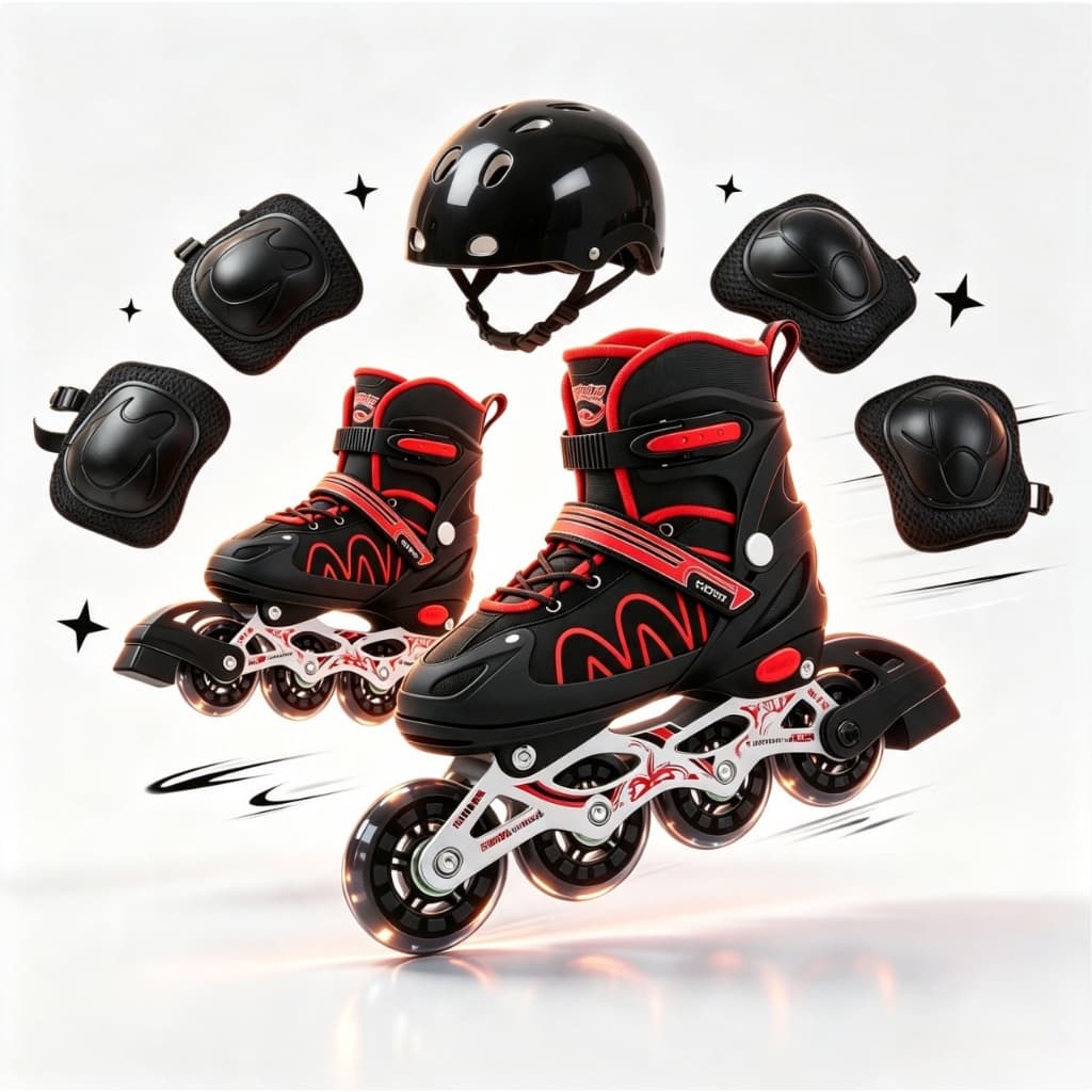 Patins Roller Inline Infantil Ajustável Menina Menino Com Proteção Promoção