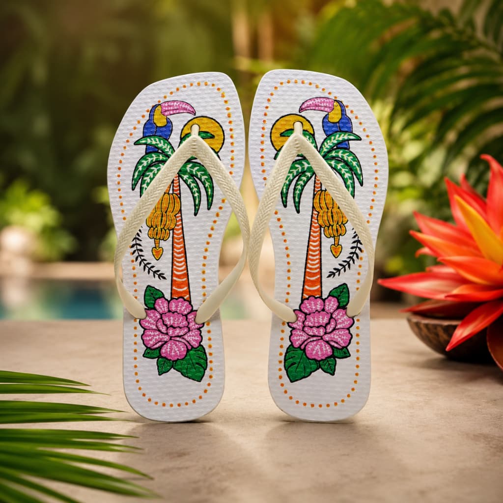 Chinelo De Dedo Feminino Floral Verão Lindo Leve Basico Presente