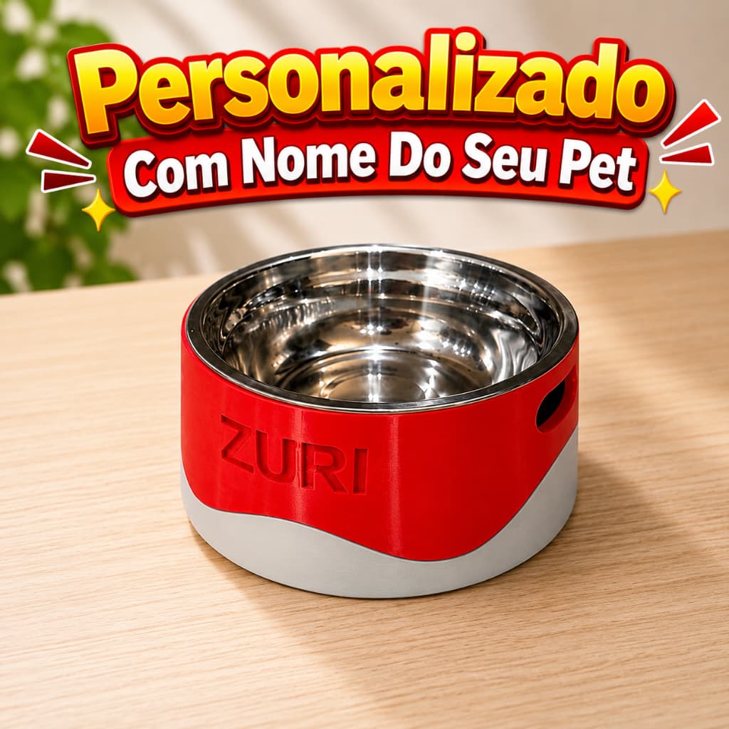Comedouro Para Cães e Gatos Personalizado Com Nome