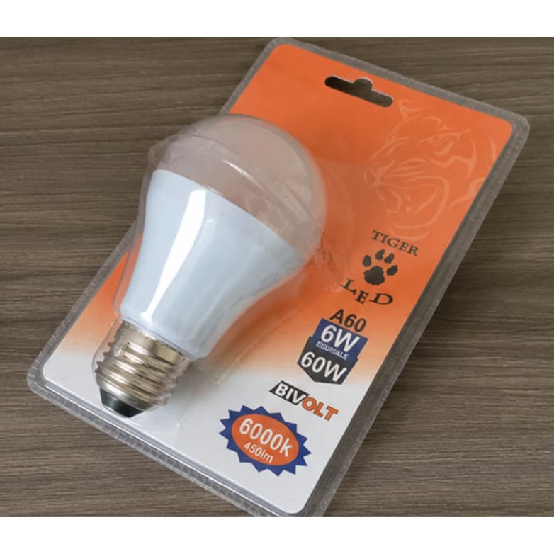 Lâmpada Led lampada tiger led 6w - equivalente a 60w bivolt 6000k
