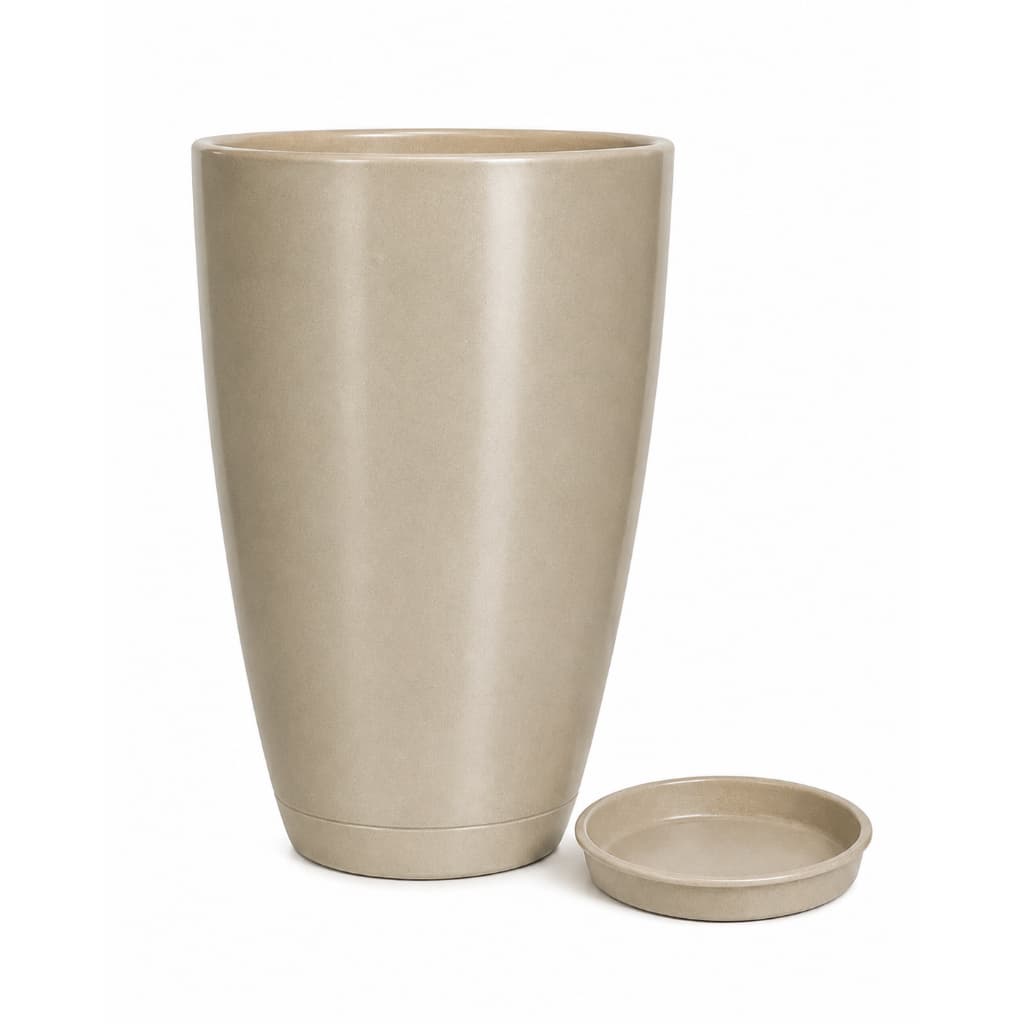 Vaso Para Plantas Decorativo de Polietileno Com Prato Uso Interno e Externo