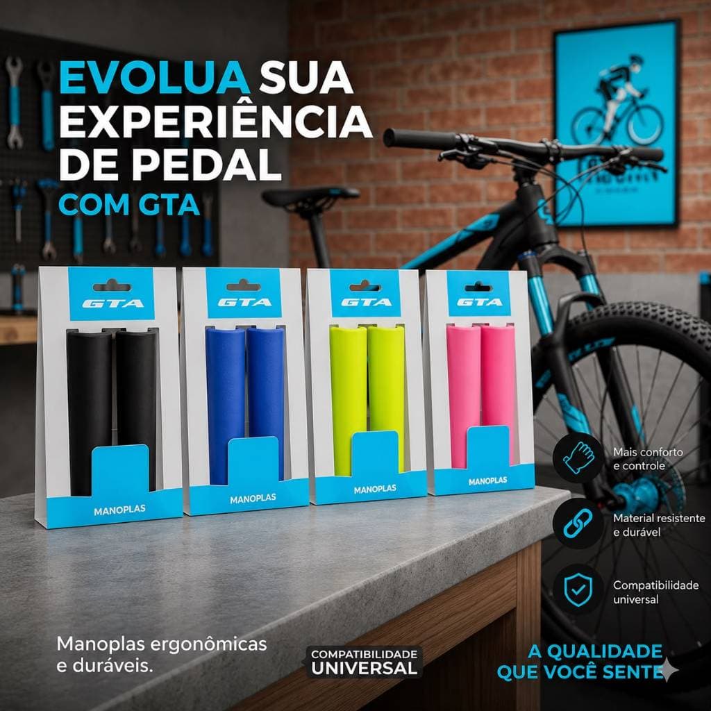 Manopla de Silicone Bicicleta Bike GTA NBR Preto Original 135mm