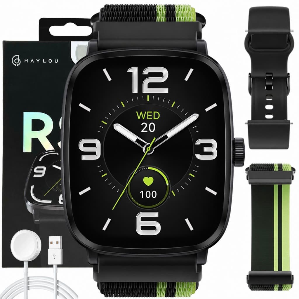 Smartwatch Haylou RS5 Relogio Inteligente 50mm Notificações Monitor Esportivo e Saude Tela AMOLED 2.01 IP68