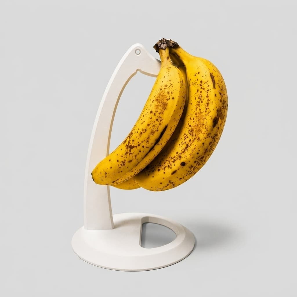 Suporte Cachos de Banana Design Minimalista Branco Cozinha Mesa Bancada Antiamassamento Fruteira