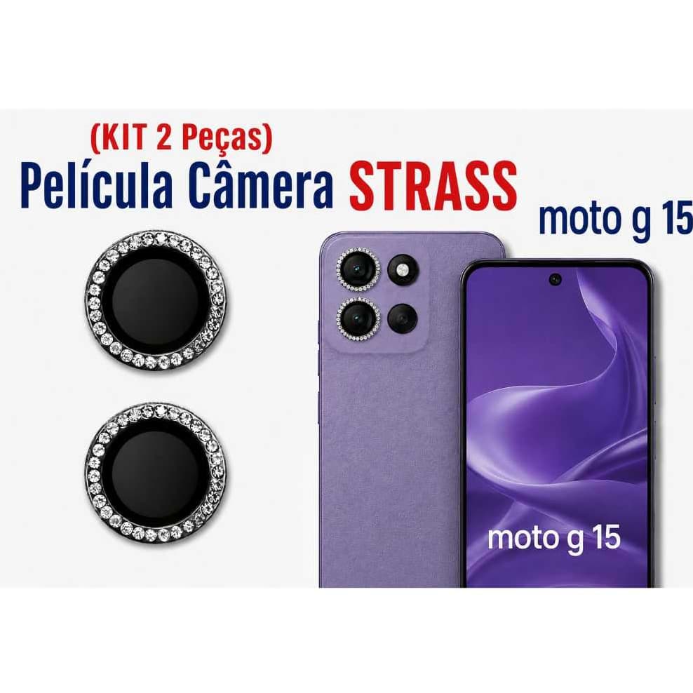 Kit (2 Pecas )Películas Câmera Strass  Protetor Da Lente Diamonte Colorido Brilhante para G15 Motorola
