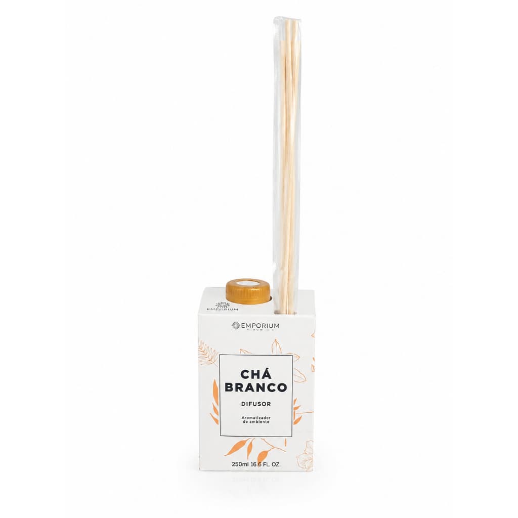 Difusor de Aromas Chá Branco 250ml Emporium Aromas com Varetas Aromatizador de Ambientes Premium
