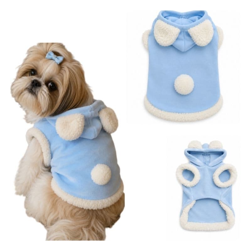 Roupa de Cachorro Agasalho Inverno Roupa Pet de frio Roupa Ursinho com Orelhinhas Premium lançamento 2026