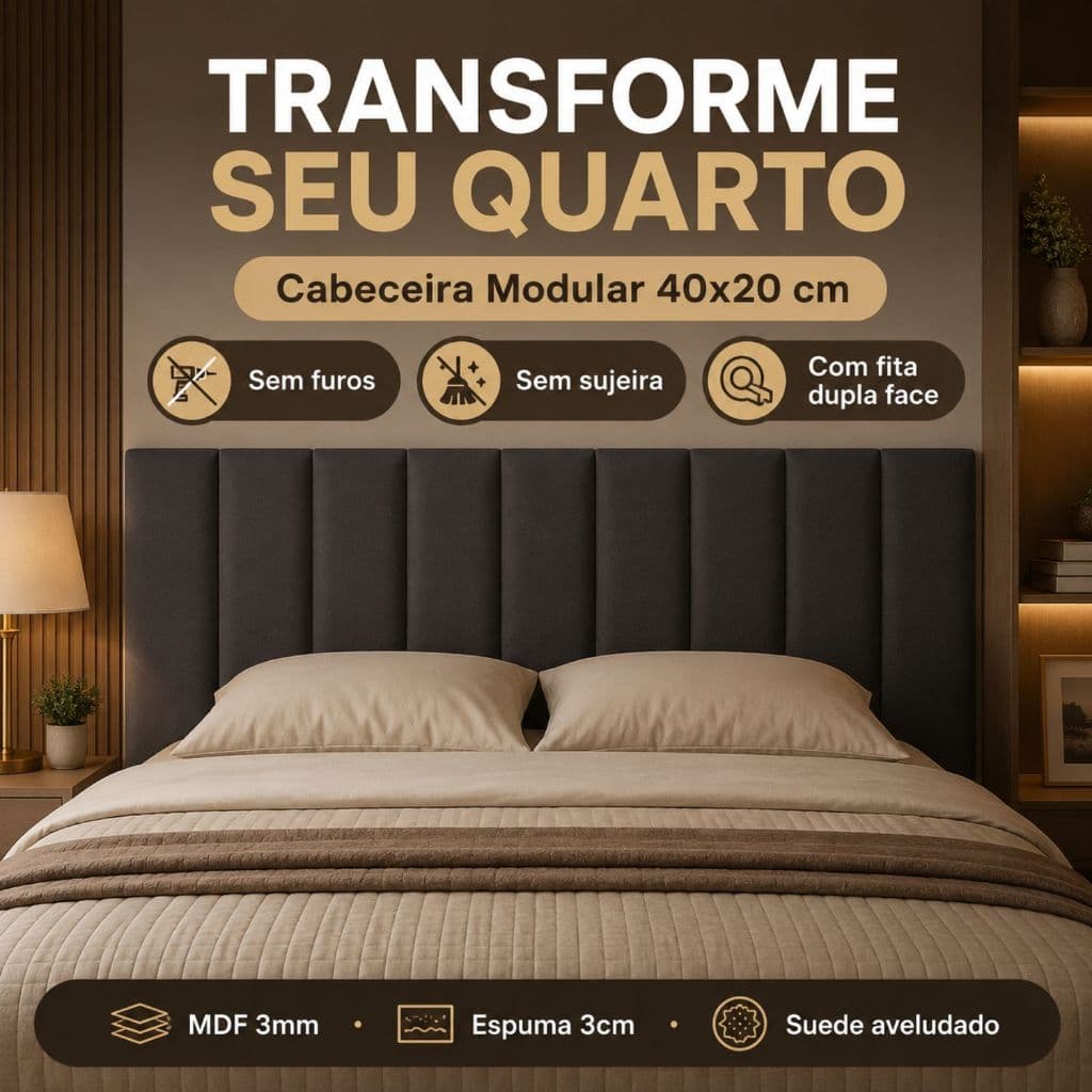 Kit até 10 Cabeceira De Cama Casal - Envio FULL 20x40cm