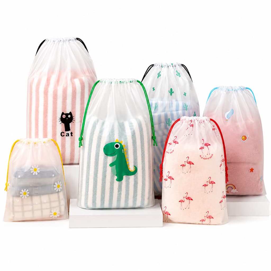 Kit 5 Sacos Organizadores Mala Maternidade Viagem Roupas Bebê Reutilizáveis Multiuso Presente