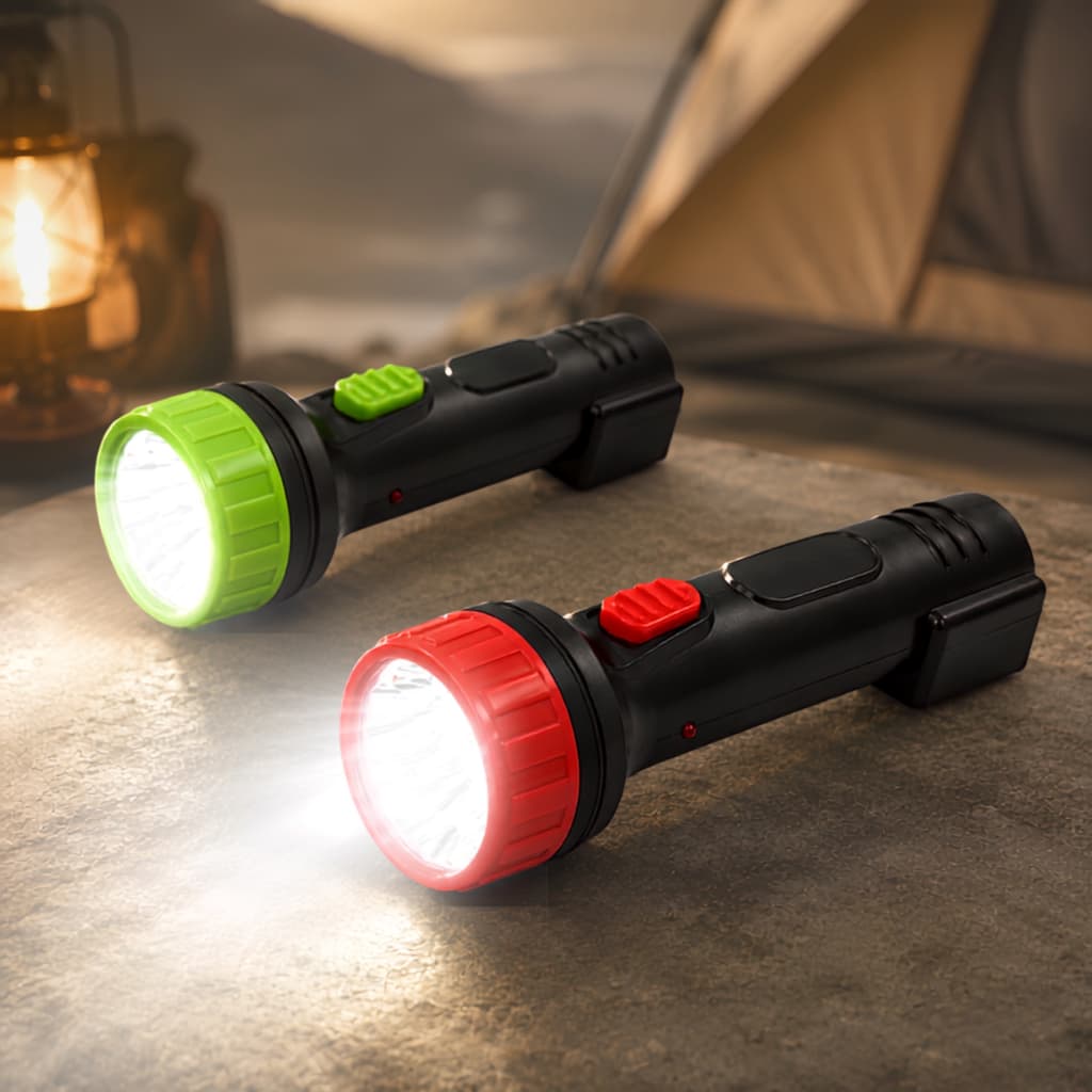 Lanterna Manual Recarregável com Lâmpada LED Cor Sortida Potente Acampamento Camping Segurança