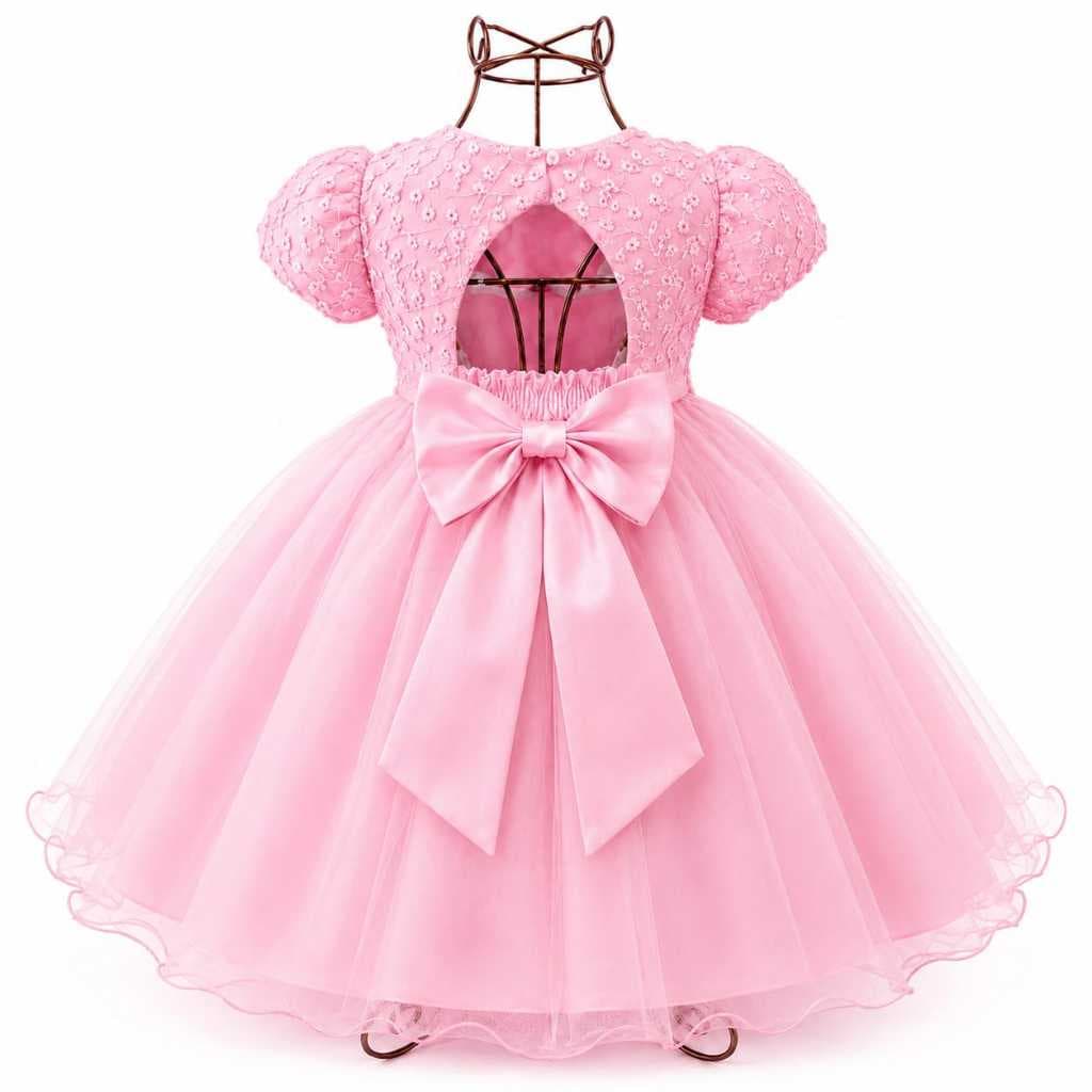 Vestido Infantil Princesa Bordado Premium Tule Festa Daminha Batizado Casamento Luxo