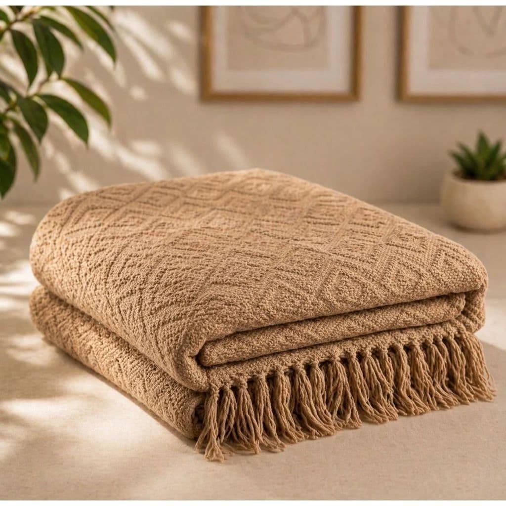 Manta Artesanal Premium para Sofá ou Cama (100% Algodão)