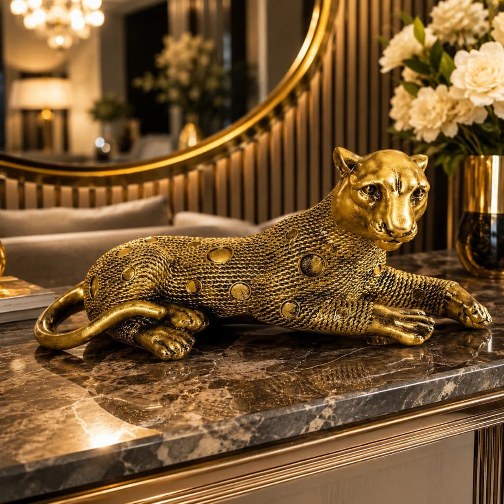 Estatueta Pantera Decorativa Escultura Sala Home Enfeites Envio RÁPIDO