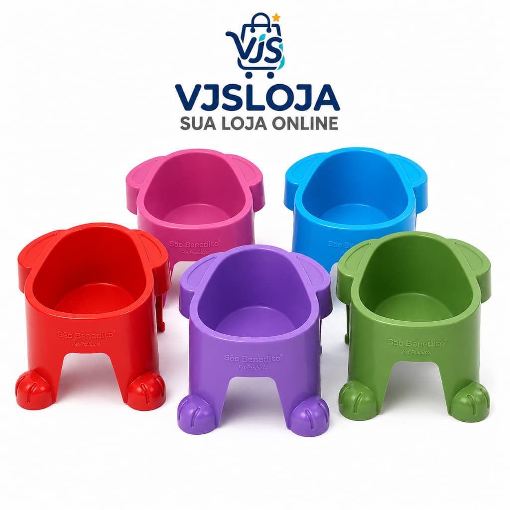 Comedouro Elevado Cara de Cachorro para Cães 300ml Produto leve, resistente e durável
