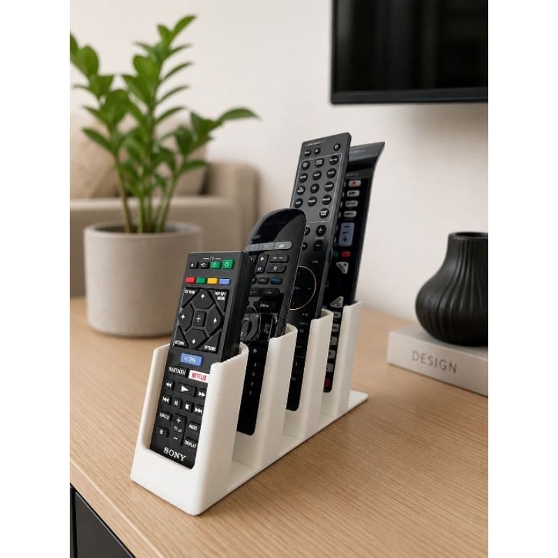 Suporte Para Controles Remotos Com 4 Compartimentos Organizador Porta Controle De TV Mesa Bancada Sala Multiuso Moderno