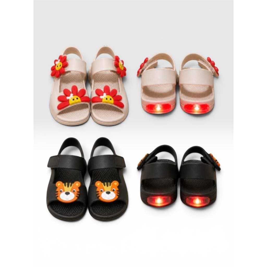 Sandalia Papete com Led Infantil Feminino e Masculino Emborrachada Com Luz Pisca - Menino e Menina