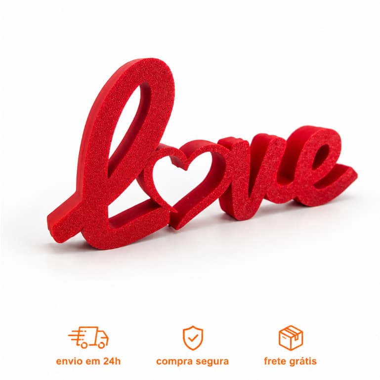 Porta Retrato escrita Love para Fotos estilo minamalista moldura em plastico reforçado tamanho A5