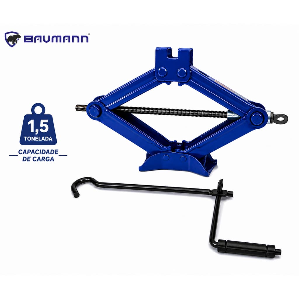 Macaco Mecânico Universal Sanfona 1,5 Toneladas (1.500 kg) Reforçado / Automotivo Universal Baumann