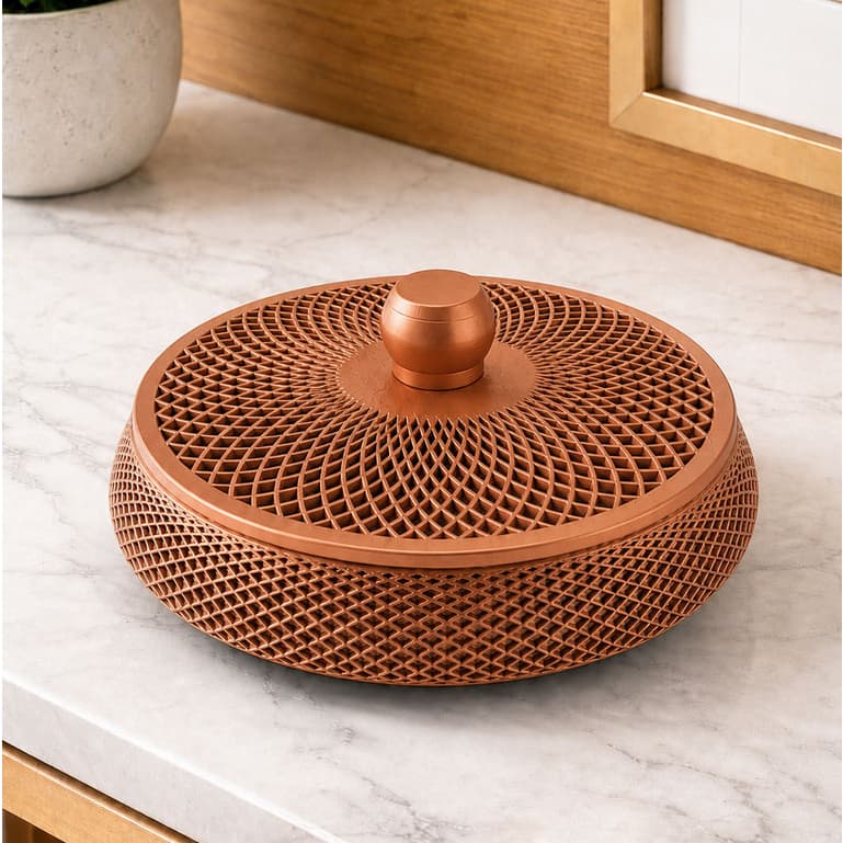 Cesto com tampa Porta Objetos  Organizador de Mesa Decorativo e Porta Treco Moderno