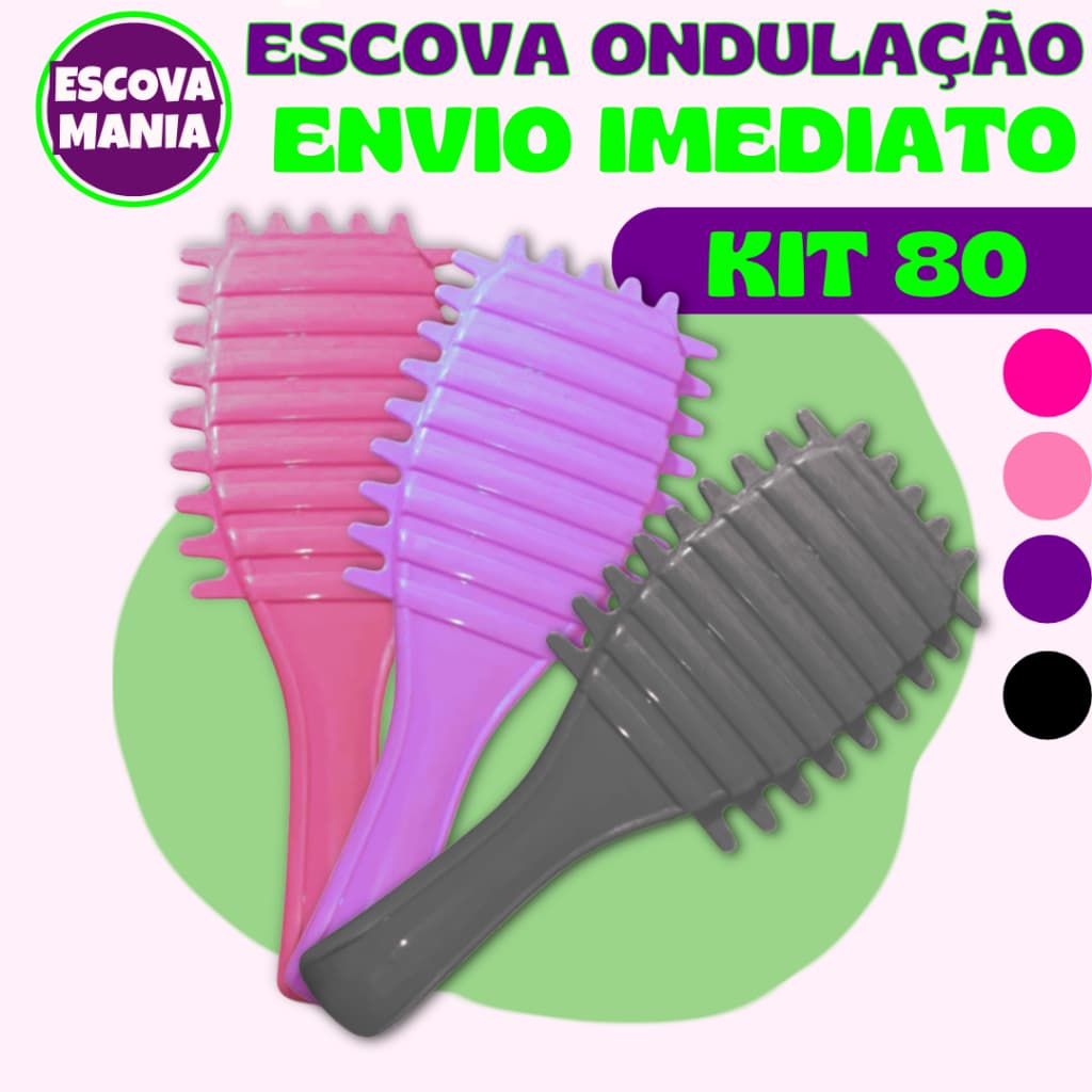 Kit 80 Escova Fitagem - Para Definição de Cachos - Cabelos Cacheados - Crespos