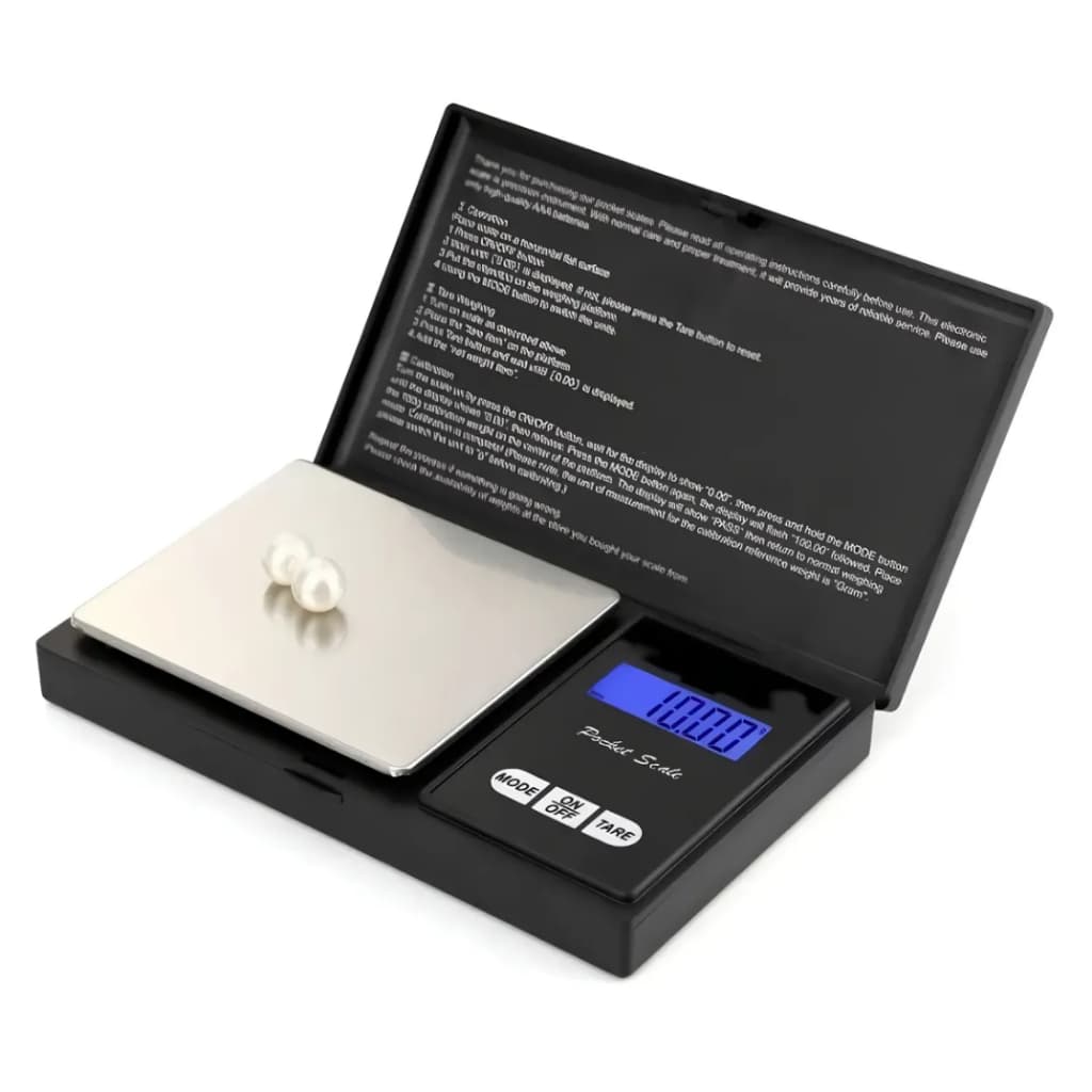 Mini Balança Digital de Precisão - 0,1g até 500g com Display LCD e Tampa Flip-Open