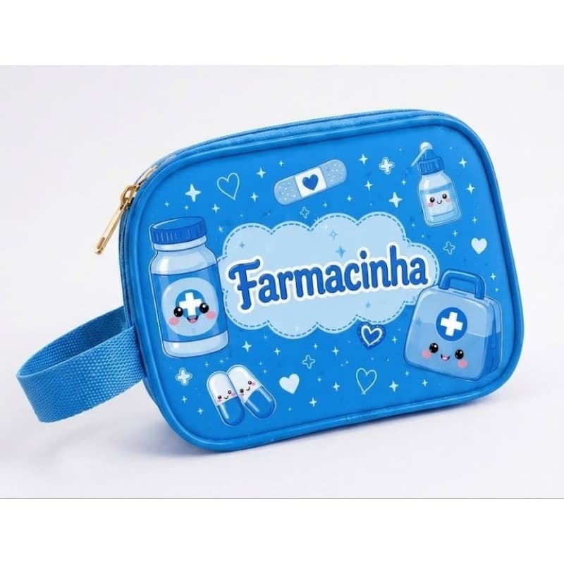 Necessaire Farmacinha infantil pequena porta Remédios para Bebê Farmacinha para dia a dia, viagem ou passeio