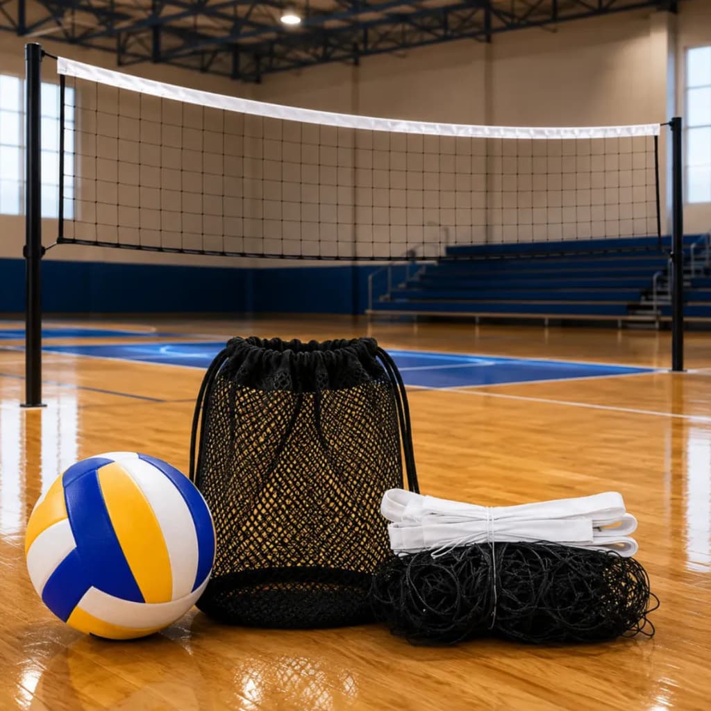 Kit Volei Lazer Bola Rede 9 Metros Com Faixa Campo Quadra Praia Recreação Ferias