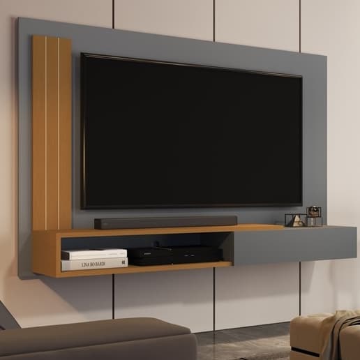 Painel TV Smart Luxo Para TVS até 50 P com Porta Manuela - Diversas Cores - JM Mais Móveis