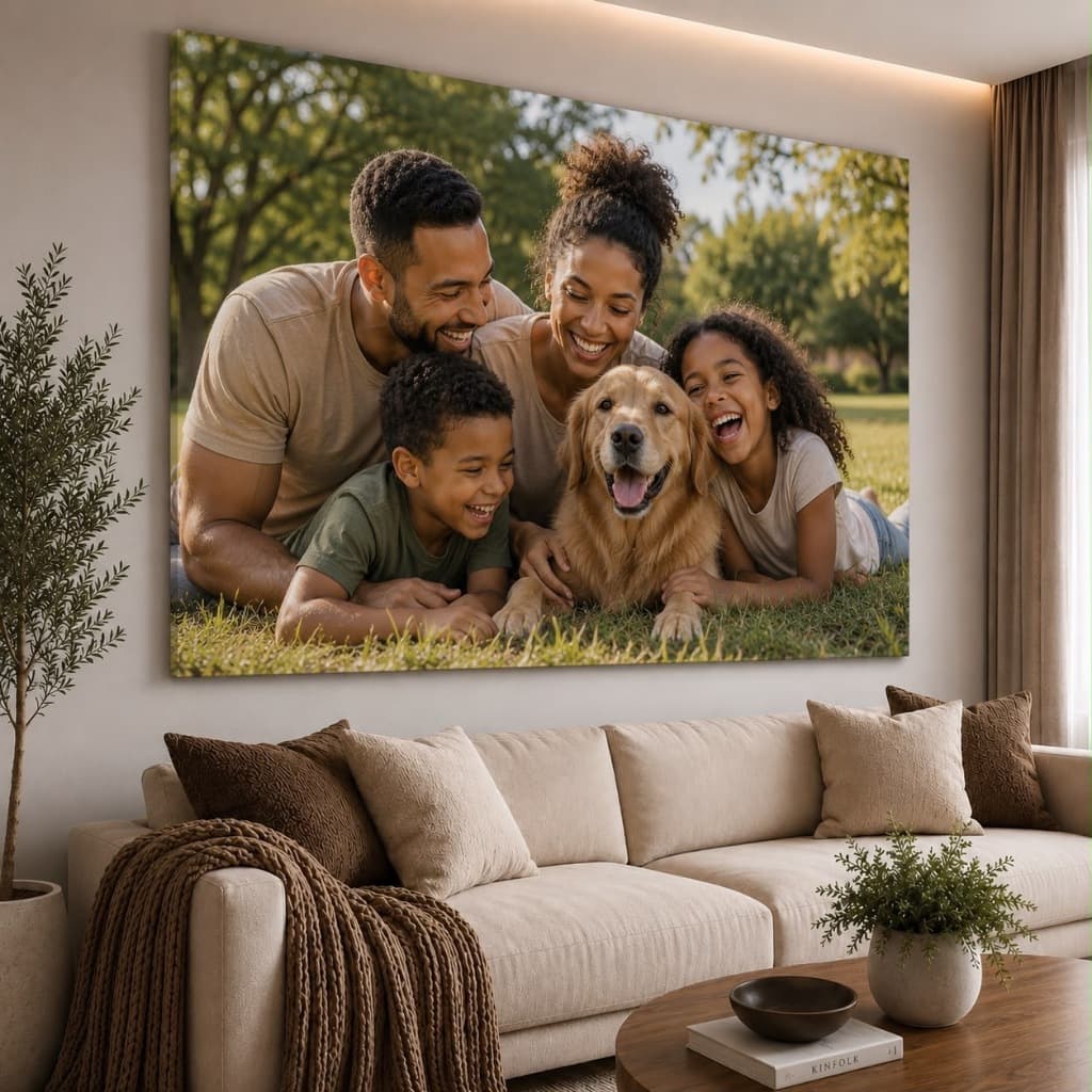 Quadro Decorativo Gigante Personalizado 110x80 Com sua Imagem Qaulaquer foto Pet Para Sala