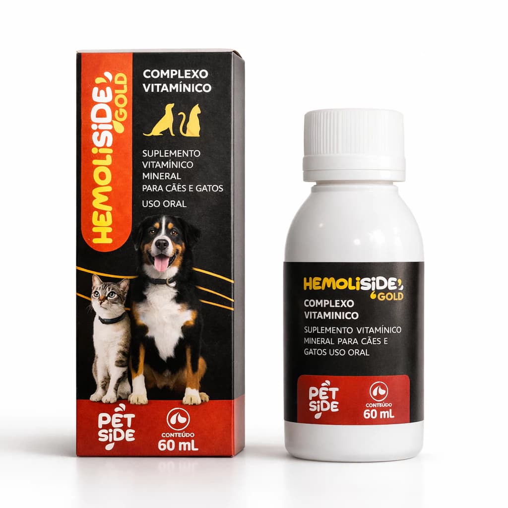 Suplemento com Ferro para Anemia de Cães e Gatos Hemoliside Gold 60mL