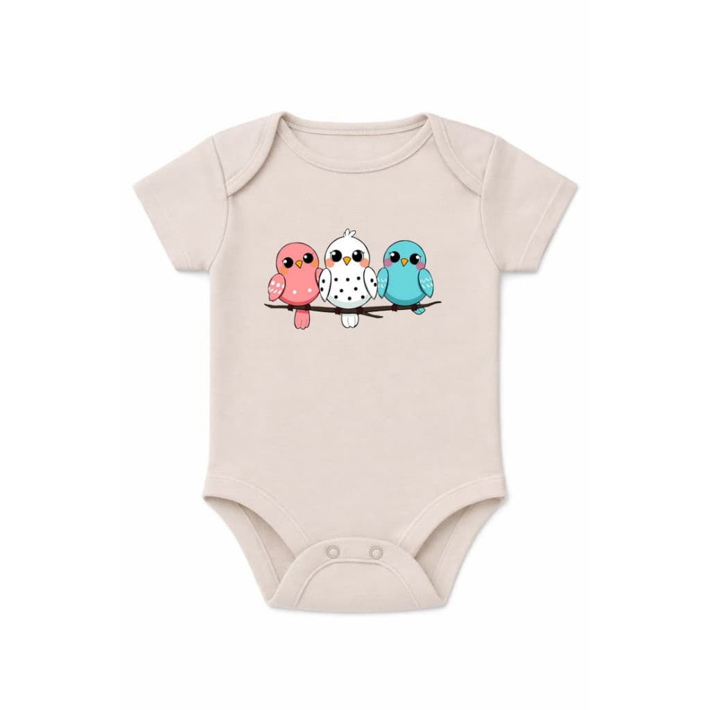 Body Para Bebês Estampa CUTE Passarinhos 100% Algodão