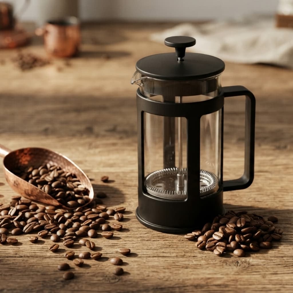 Cafeteira Prensa Francesa 300ml Filtro Inox Design Compacto Facil Uso Cafe Fresco Intenso Portatil