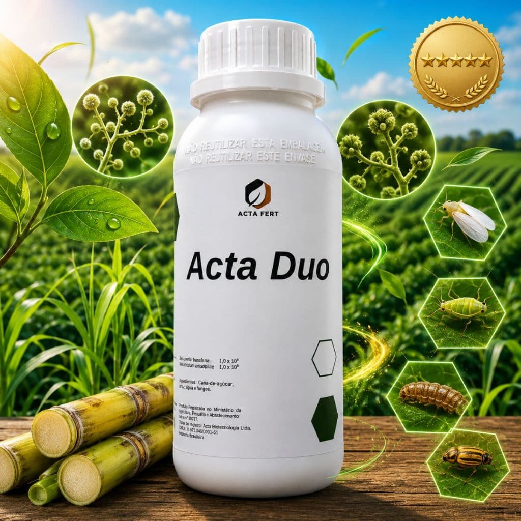 Acta Duo - Acta Fert - 1l Beuveria Bassiana Metarhizium Biologico Mosca Pragas Foliar