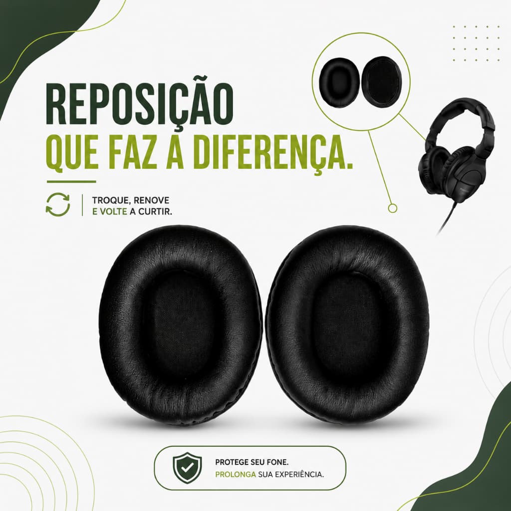 Espumas Almofadas De Couro Para Fone Sennheiser Hd 280