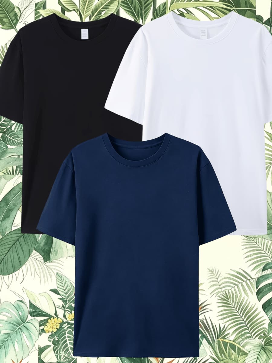 Tp Kit3 Camisetas masculinas de manga curta de alta qualidade | Tecido leve, disponível em várias cores, ideal para o us