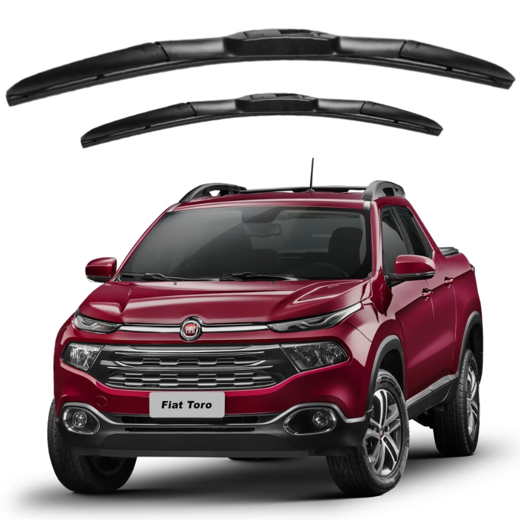 Palhetas Limpador De Parabrisa Fiat Toro 2016 2017 2018 2019 2020 2021 2022 2023 2024 Par Dianteiro
