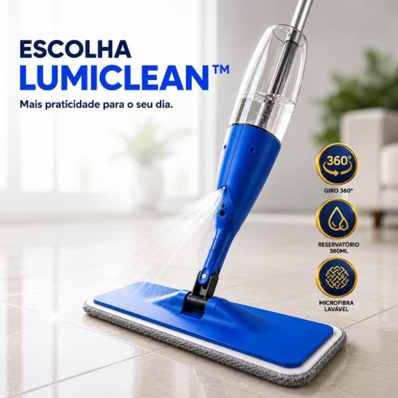 Mop Spray com Reservatório Microfibra para Porcelanato Cerâmica e Madeira