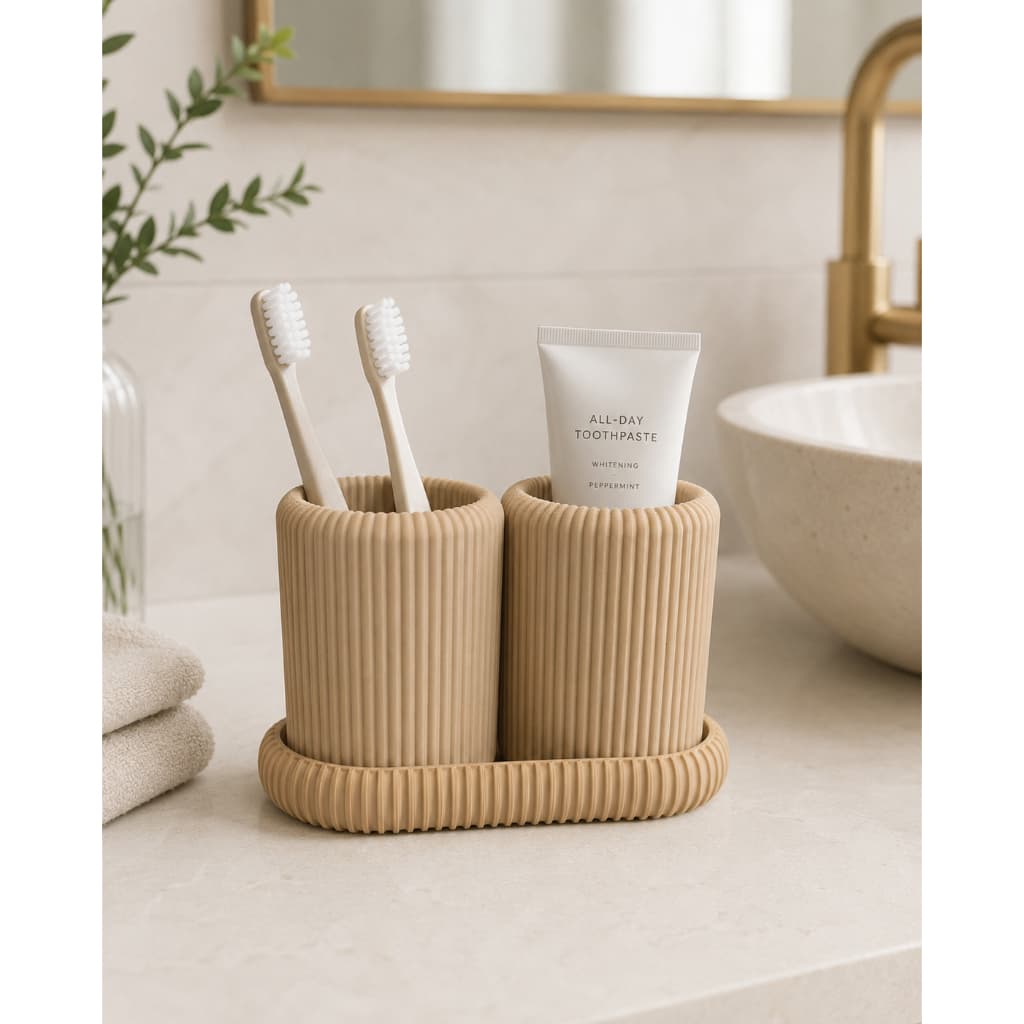 Kit Organizador de Banheiro | Porta Escova de Dente | Organizador de Banheiro | Kit para Banheiro Moderno e Minimalista